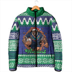 Merry Haka Warriors Personalised Padded Jacket Christmas Rugby League Spirit - Aussie Hoodie