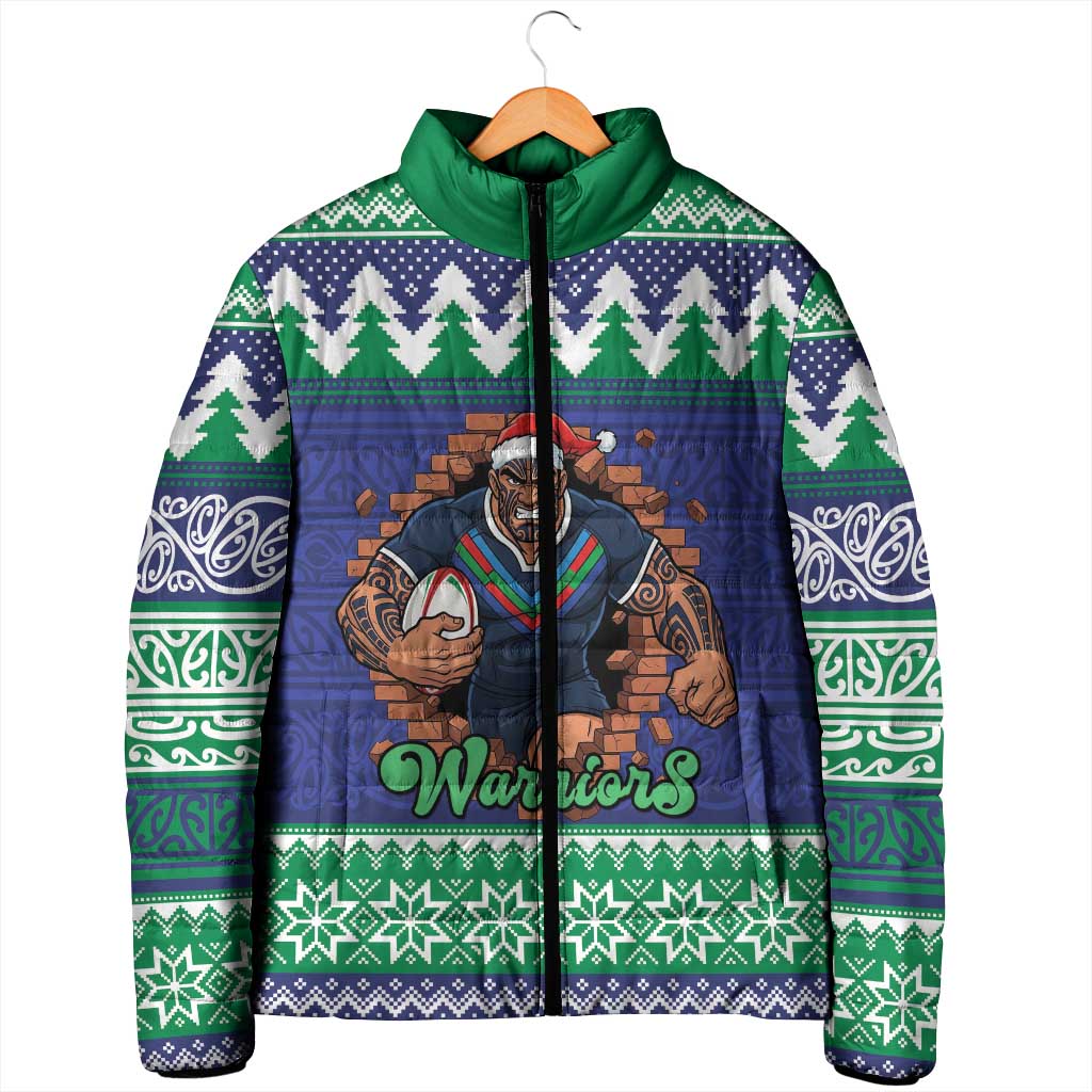 Merry Haka Warriors Personalised Padded Jacket Christmas Rugby League Spirit - Aussie Hoodie