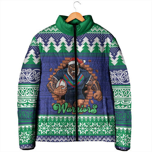 Merry Haka Warriors Personalised Padded Jacket Christmas Rugby League Spirit - Aussie Hoodie