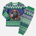 Merry Haka Warriors Personalised Christmas Pajama Set Christmas Rugby League Spirit - Aussie Hoodie
