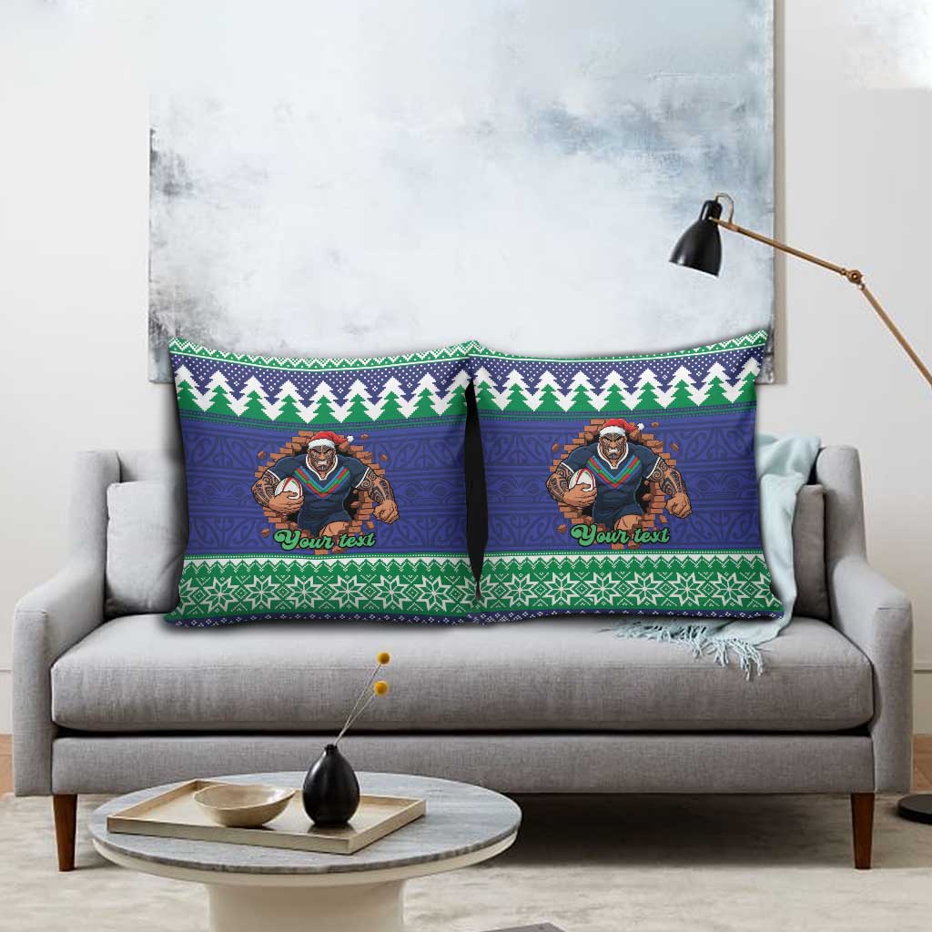 Merry Haka Warriors Personalised Pillow Cover Christmas Rugby League Spirit - Aussie Hoodie