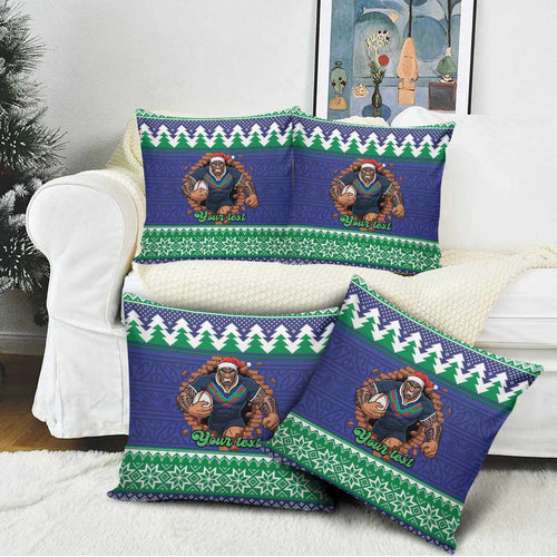 Merry Haka Warriors Personalised Pillow Cover Christmas Rugby League Spirit - Aussie Hoodie