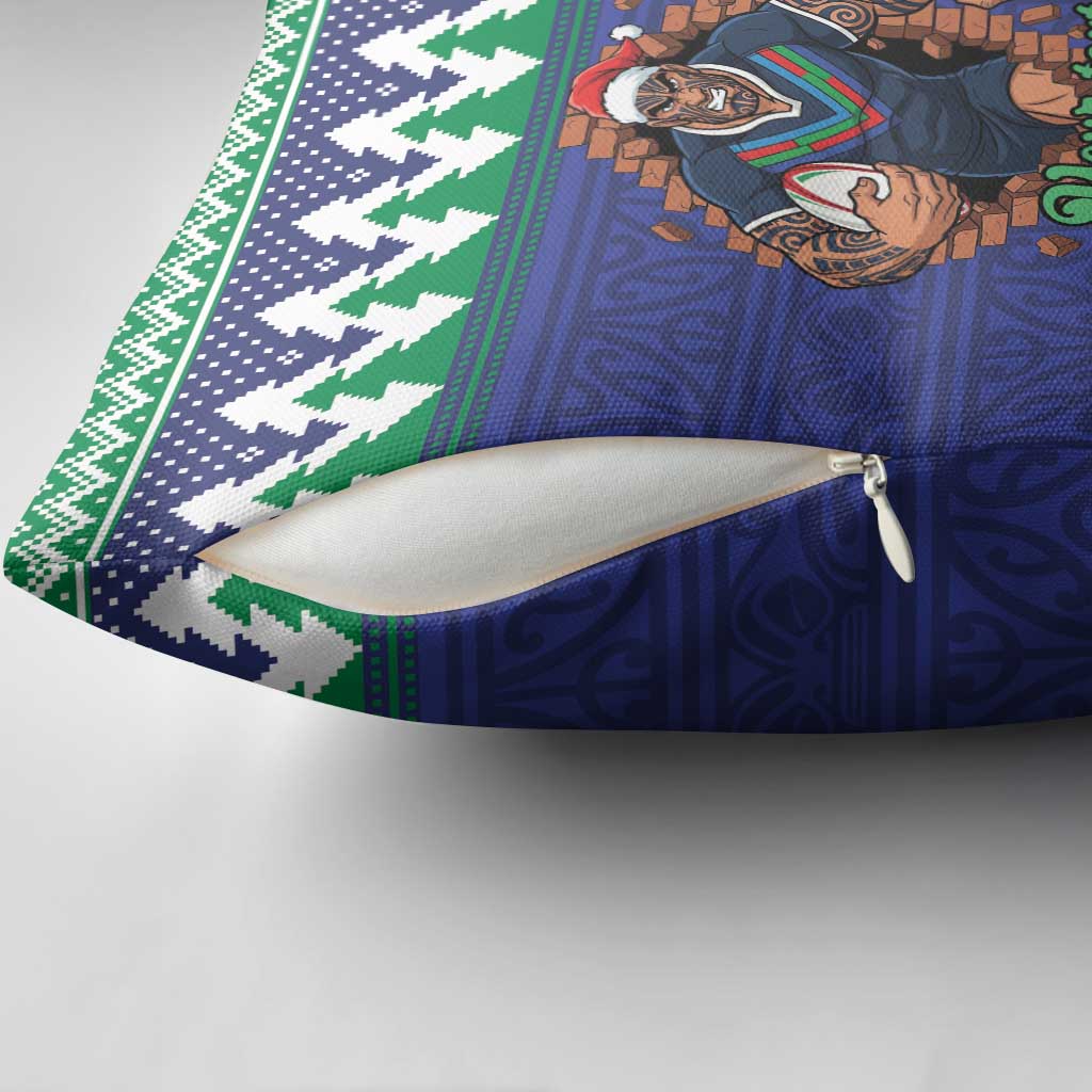Merry Haka Warriors Personalised Pillow Cover Christmas Rugby League Spirit - Aussie Hoodie