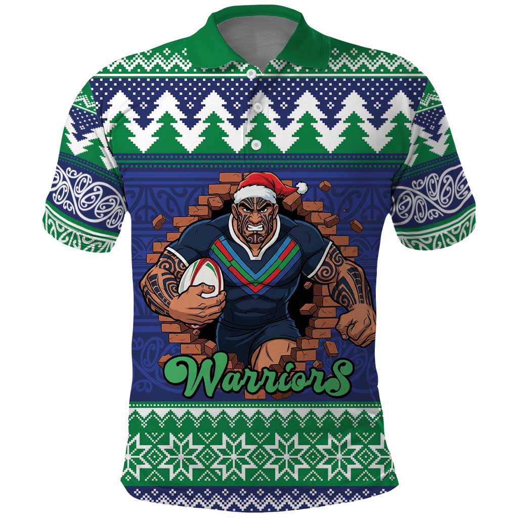 Merry Haka Warriors Personalised Polo Shirt Christmas Rugby League Spirit - Aussie Hoodie