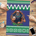 Merry Haka Warriors Personalised Puzzle Christmas Rugby League Spirit - Aussie Hoodie