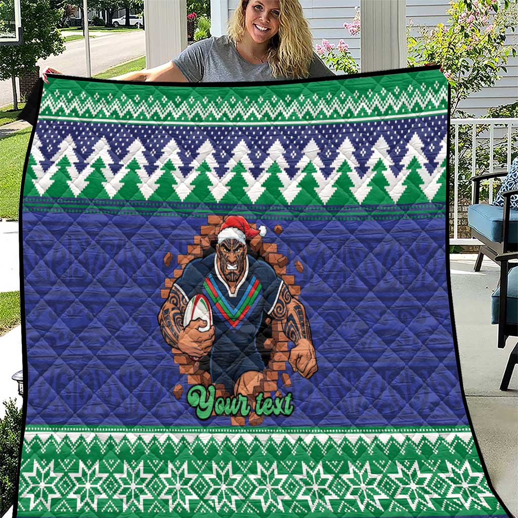 Merry Haka Warriors Personalised Quilt Christmas Rugby League Spirit - Aussie Hoodie