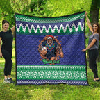 Merry Haka Warriors Personalised Quilt Christmas Rugby League Spirit - Aussie Hoodie