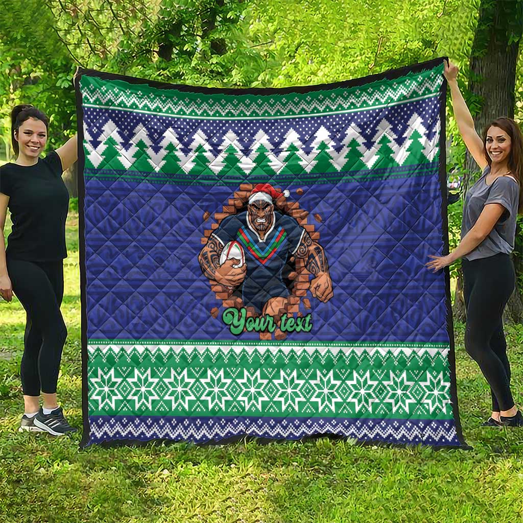 Merry Haka Warriors Personalised Quilt Christmas Rugby League Spirit - Aussie Hoodie