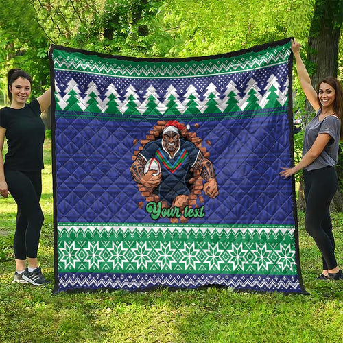 Merry Haka Warriors Personalised Quilt Christmas Rugby League Spirit - Aussie Hoodie