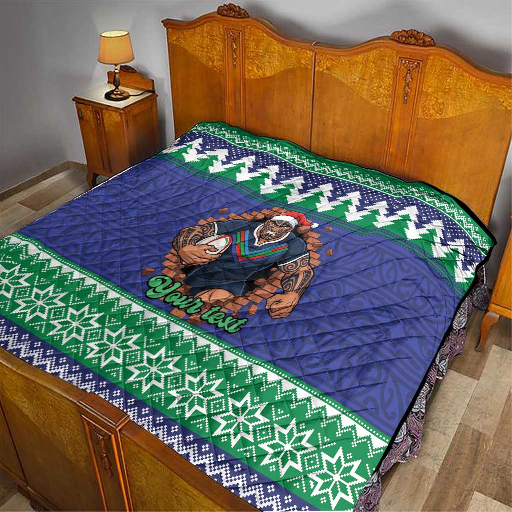 Merry Haka Warriors Personalised Quilt Christmas Rugby League Spirit - Aussie Hoodie