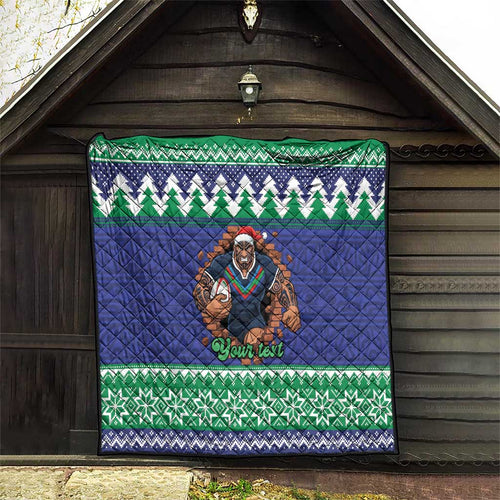 Merry Haka Warriors Personalised Quilt Christmas Rugby League Spirit - Aussie Hoodie