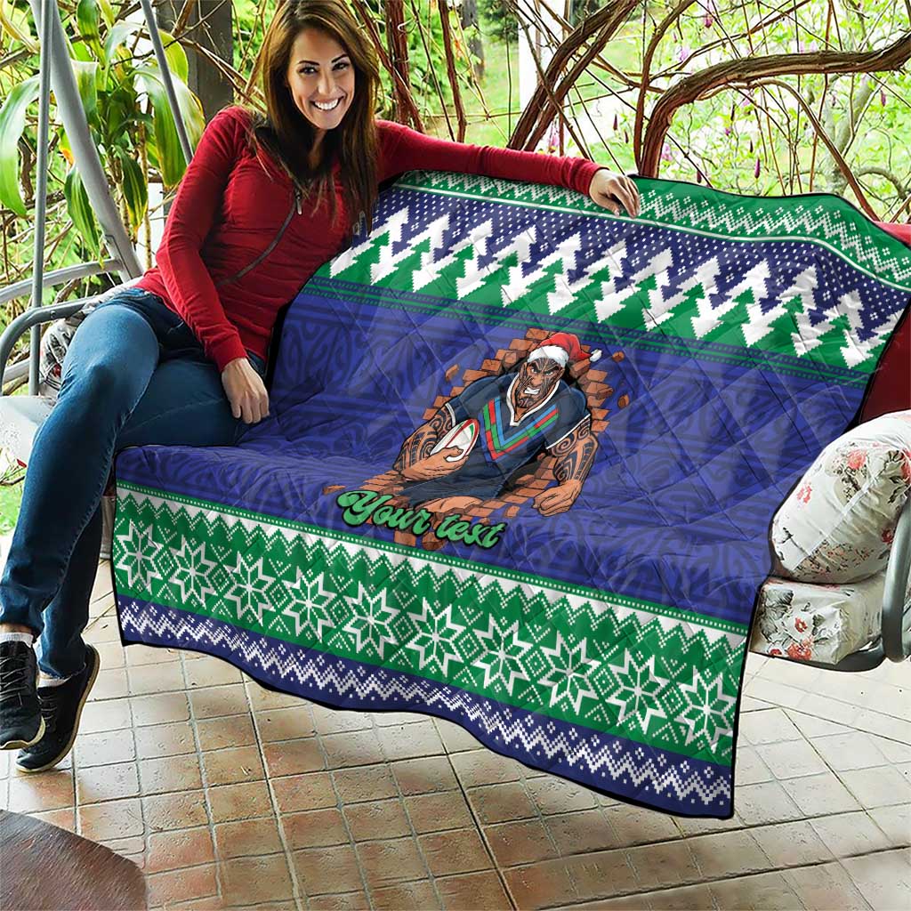 Merry Haka Warriors Personalised Quilt Christmas Rugby League Spirit - Aussie Hoodie