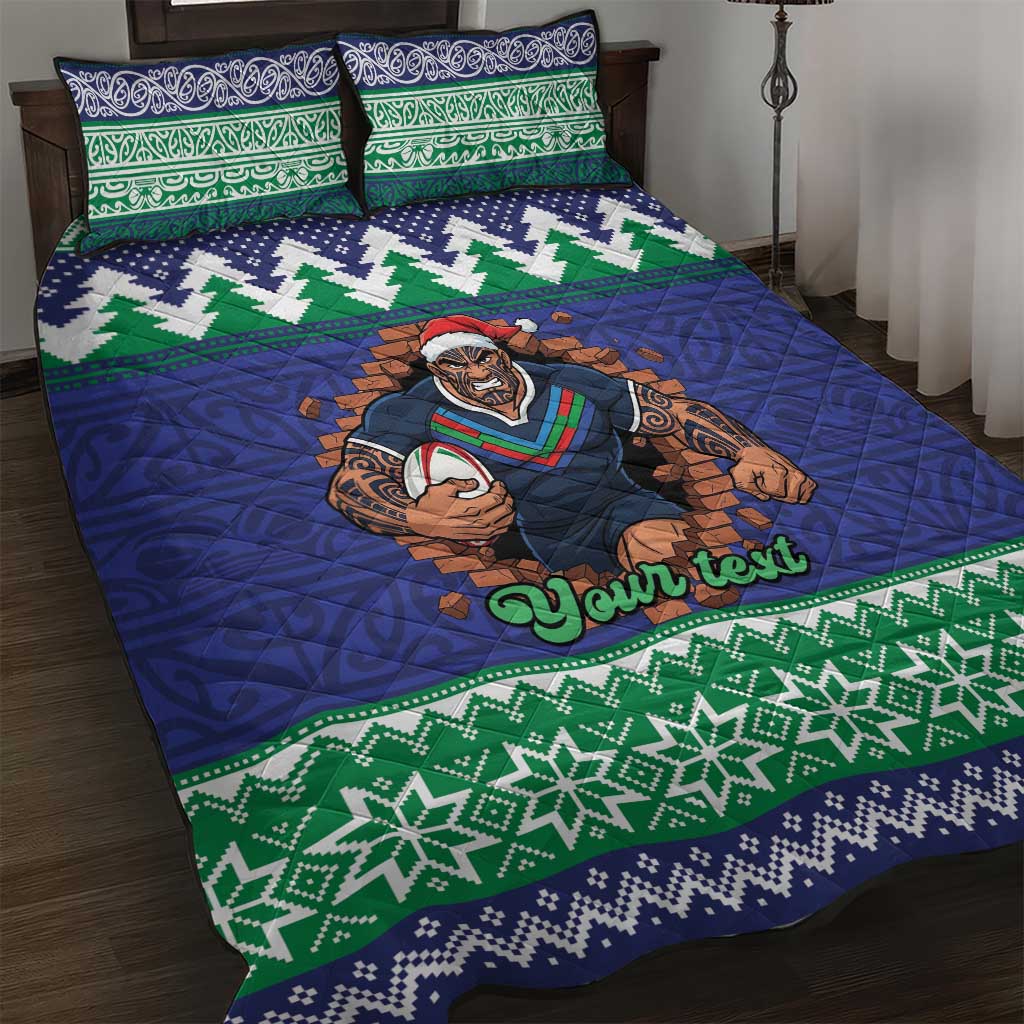 Merry Haka Warriors Personalised Quilt Bed Set Christmas Rugby League Spirit - Aussie Hoodie