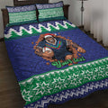 Merry Haka Warriors Personalised Quilt Bed Set Christmas Rugby League Spirit - Aussie Hoodie