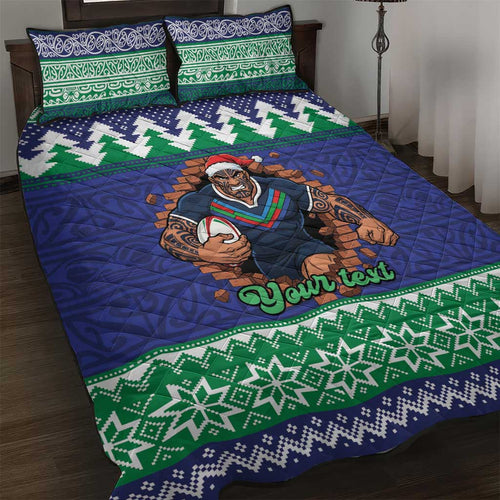Merry Haka Warriors Personalised Quilt Bed Set Christmas Rugby League Spirit - Aussie Hoodie