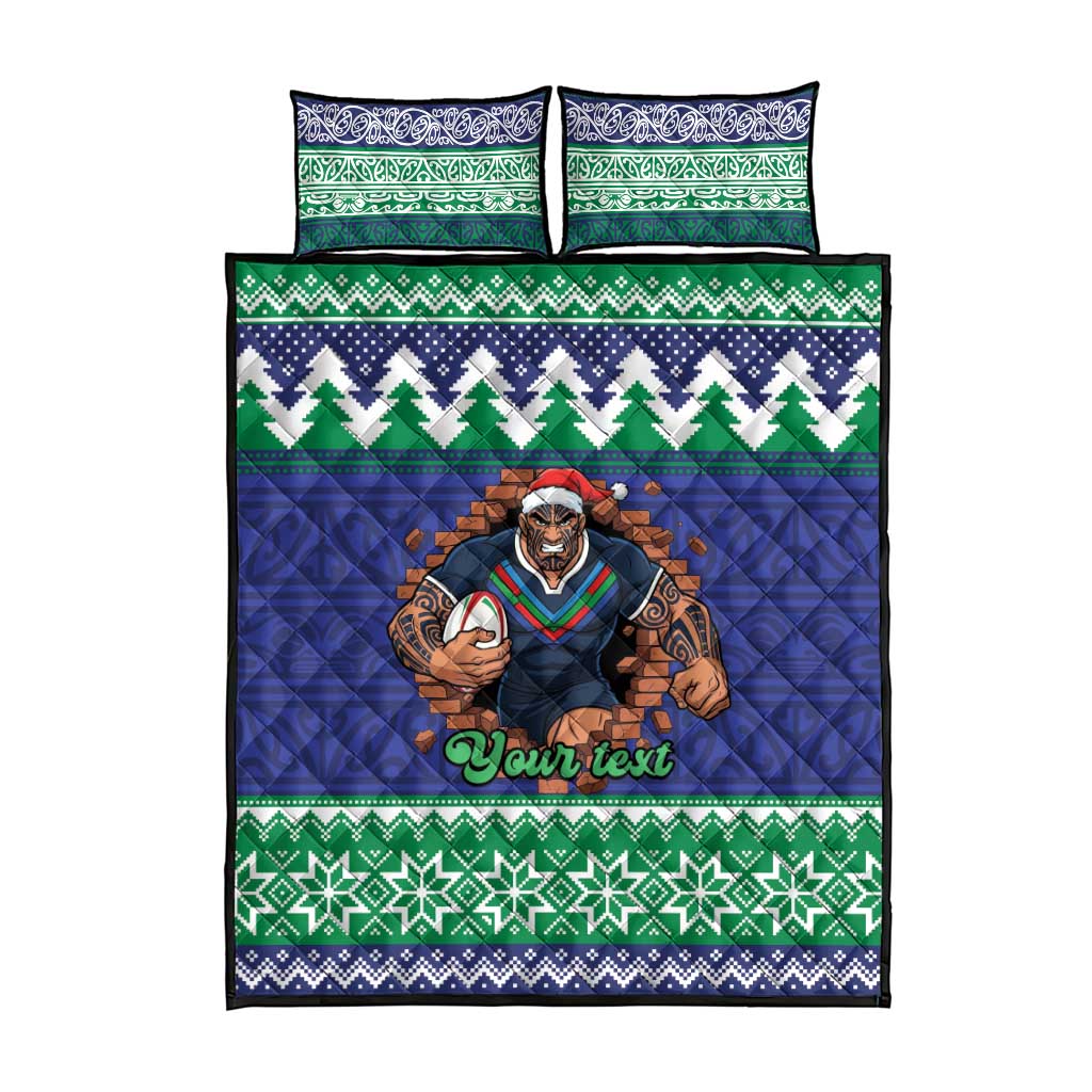 Merry Haka Warriors Personalised Quilt Bed Set Christmas Rugby League Spirit - Aussie Hoodie