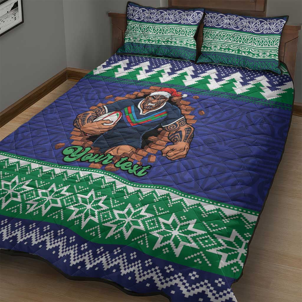 Merry Haka Warriors Personalised Quilt Bed Set Christmas Rugby League Spirit - Aussie Hoodie