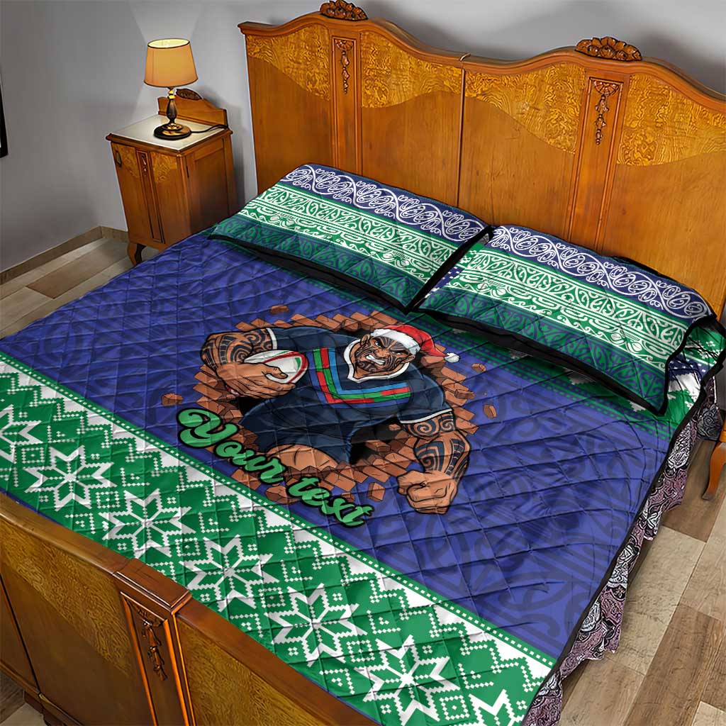 Merry Haka Warriors Personalised Quilt Bed Set Christmas Rugby League Spirit - Aussie Hoodie