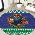 Merry Haka Warriors Personalised Round Carpet Christmas Rugby League Spirit - Aussie Hoodie