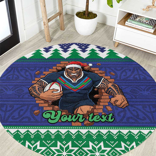 Merry Haka Warriors Personalised Round Carpet Christmas Rugby League Spirit - Aussie Hoodie