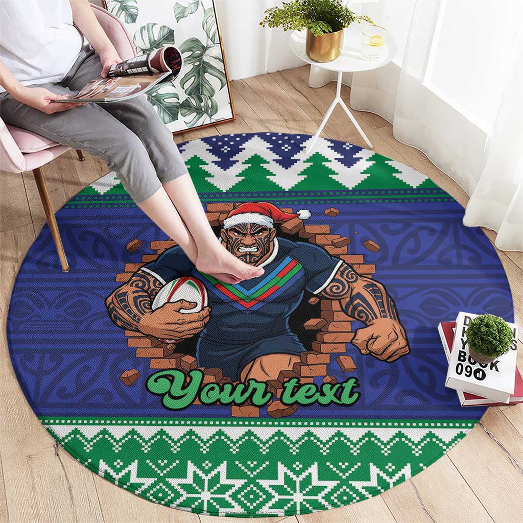 Merry Haka Warriors Personalised Round Carpet Christmas Rugby League Spirit - Aussie Hoodie