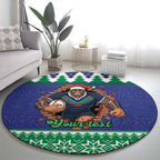 Merry Haka Warriors Personalised Round Carpet Christmas Rugby League Spirit - Aussie Hoodie