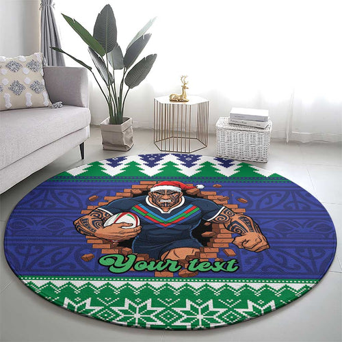 Merry Haka Warriors Personalised Round Carpet Christmas Rugby League Spirit - Aussie Hoodie