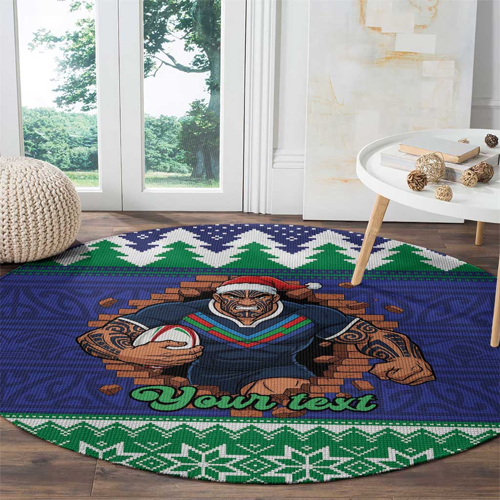 Merry Haka Warriors Personalised Round Carpet Christmas Rugby League Spirit - Aussie Hoodie