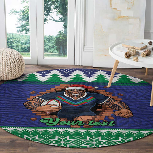 Merry Haka Warriors Personalised Round Carpet Christmas Rugby League Spirit - Aussie Hoodie
