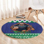 Merry Haka Warriors Personalised Round Carpet Christmas Rugby League Spirit - Aussie Hoodie