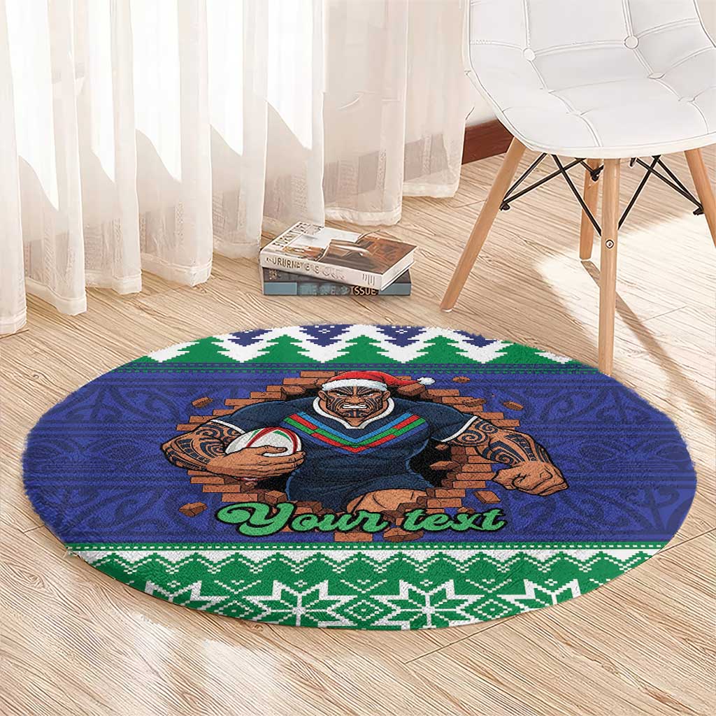 Merry Haka Warriors Personalised Round Carpet Christmas Rugby League Spirit - Aussie Hoodie