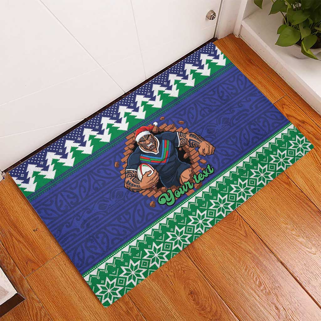 Merry Haka Warriors Personalised Rubber Doormat Christmas Rugby League Spirit - Aussie Hoodie
