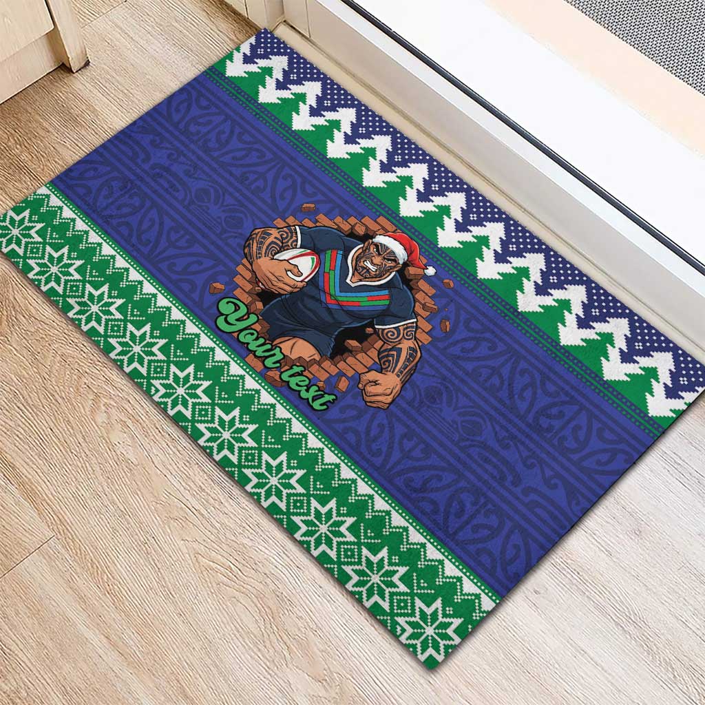 Merry Haka Warriors Personalised Rubber Doormat Christmas Rugby League Spirit - Aussie Hoodie