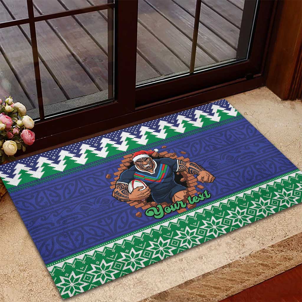Merry Haka Warriors Personalised Rubber Doormat Christmas Rugby League Spirit - Aussie Hoodie