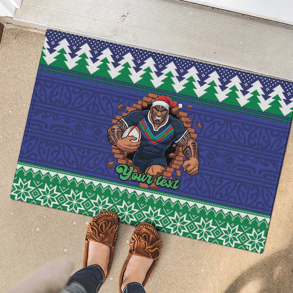 Merry Haka Warriors Personalised Rubber Doormat Christmas Rugby League Spirit - Aussie Hoodie