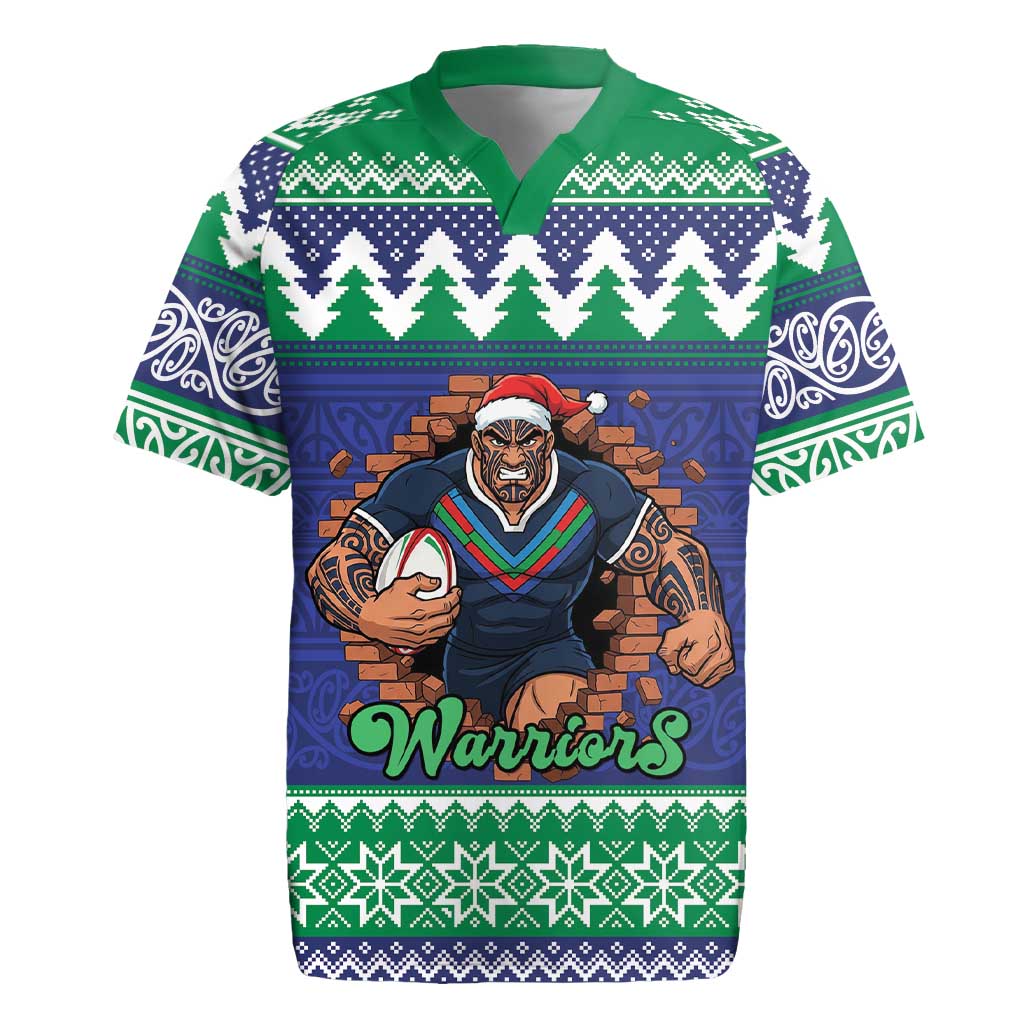 Merry Haka Warriors Personalised Rugby Jersey Christmas Rugby League Spirit - Aussie Hoodie
