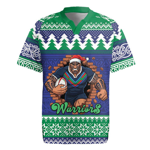 Merry Haka Warriors Personalised Rugby Jersey Christmas Rugby League Spirit - Aussie Hoodie