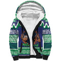 Merry Haka Warriors Personalised Sherpa Hoodie Christmas Rugby League Spirit - Aussie Hoodie