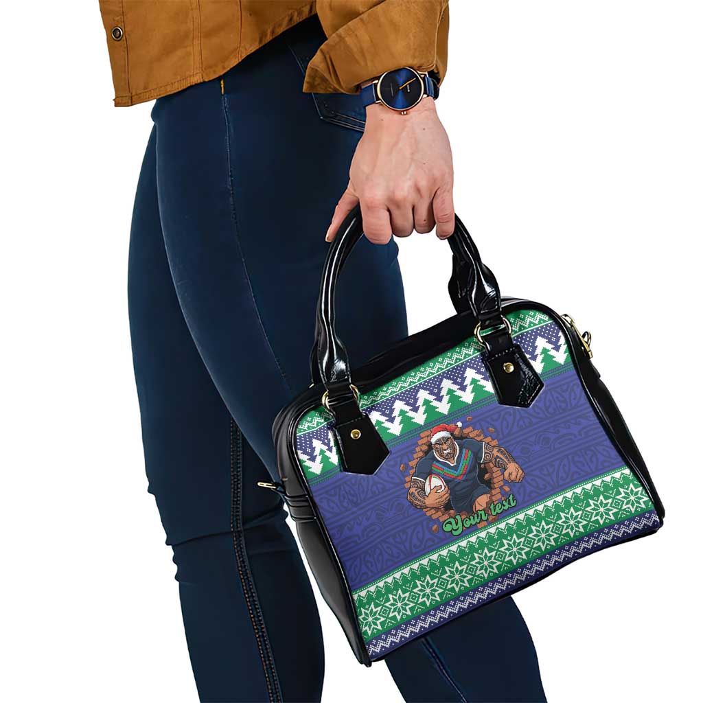 Merry Haka Warriors Personalised Shoulder Handbag Christmas Rugby League Spirit - Aussie Hoodie