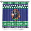 Merry Haka Warriors Personalised Shower Curtain Christmas Rugby League Spirit - Aussie Hoodie