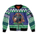 Merry Haka Warriors Personalised Sleeve Zip Bomber Jacket Christmas Rugby League Spirit - Aussie Hoodie