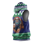 Merry Haka Warriors Personalised Sleeveless Hoodie Christmas Rugby League Spirit - Aussie Hoodie