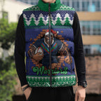 Merry Haka Warriors Personalised Sleeveless Puffer Jacket Christmas Rugby League Spirit - Aussie Hoodie