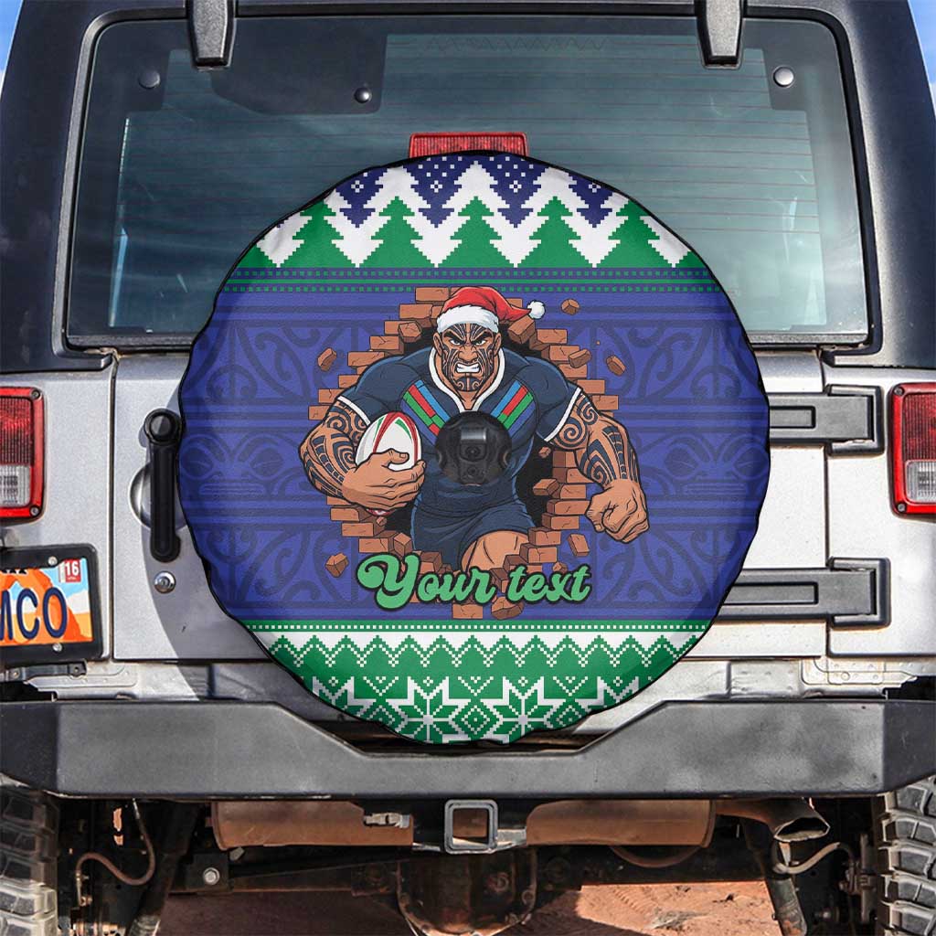 Merry Haka Warriors Personalised Spare Tire Cover Christmas Rugby League Spirit - Aussie Hoodie