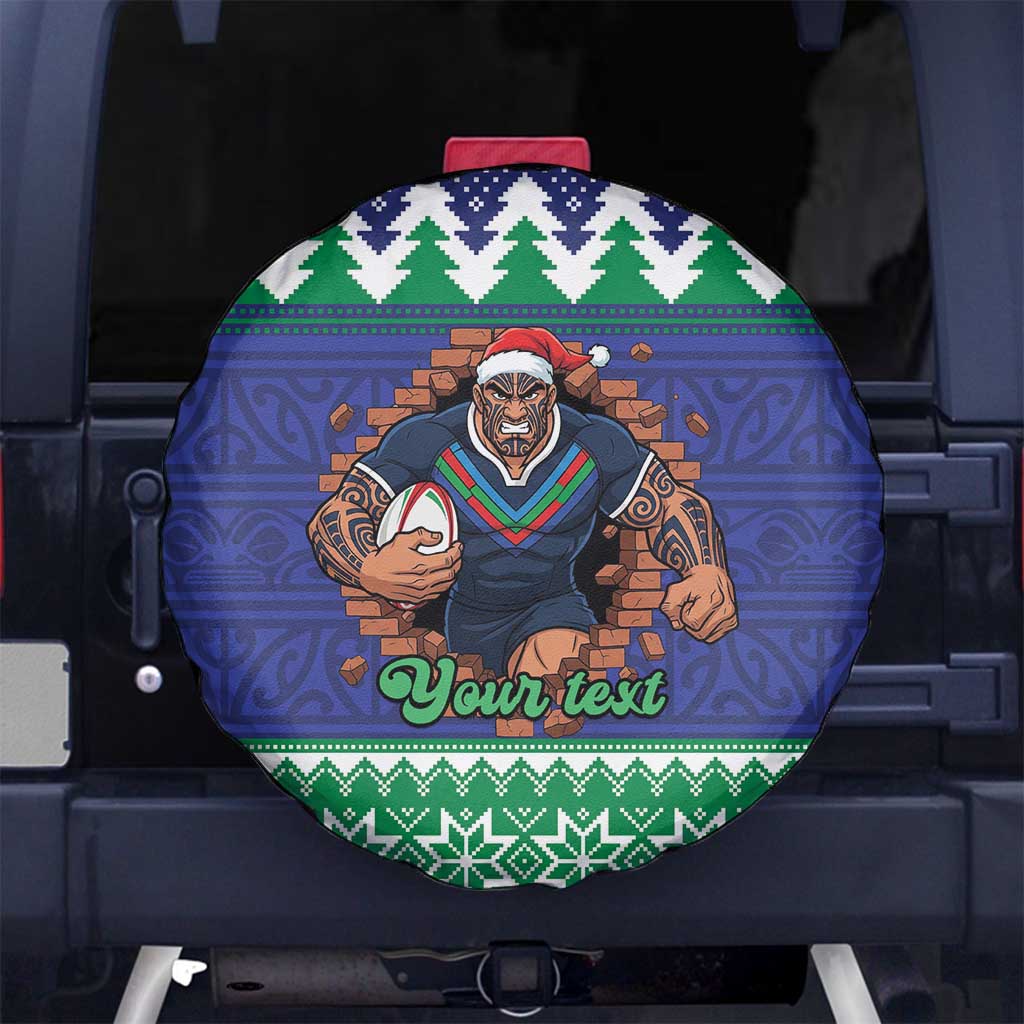 Merry Haka Warriors Personalised Spare Tire Cover Christmas Rugby League Spirit - Aussie Hoodie