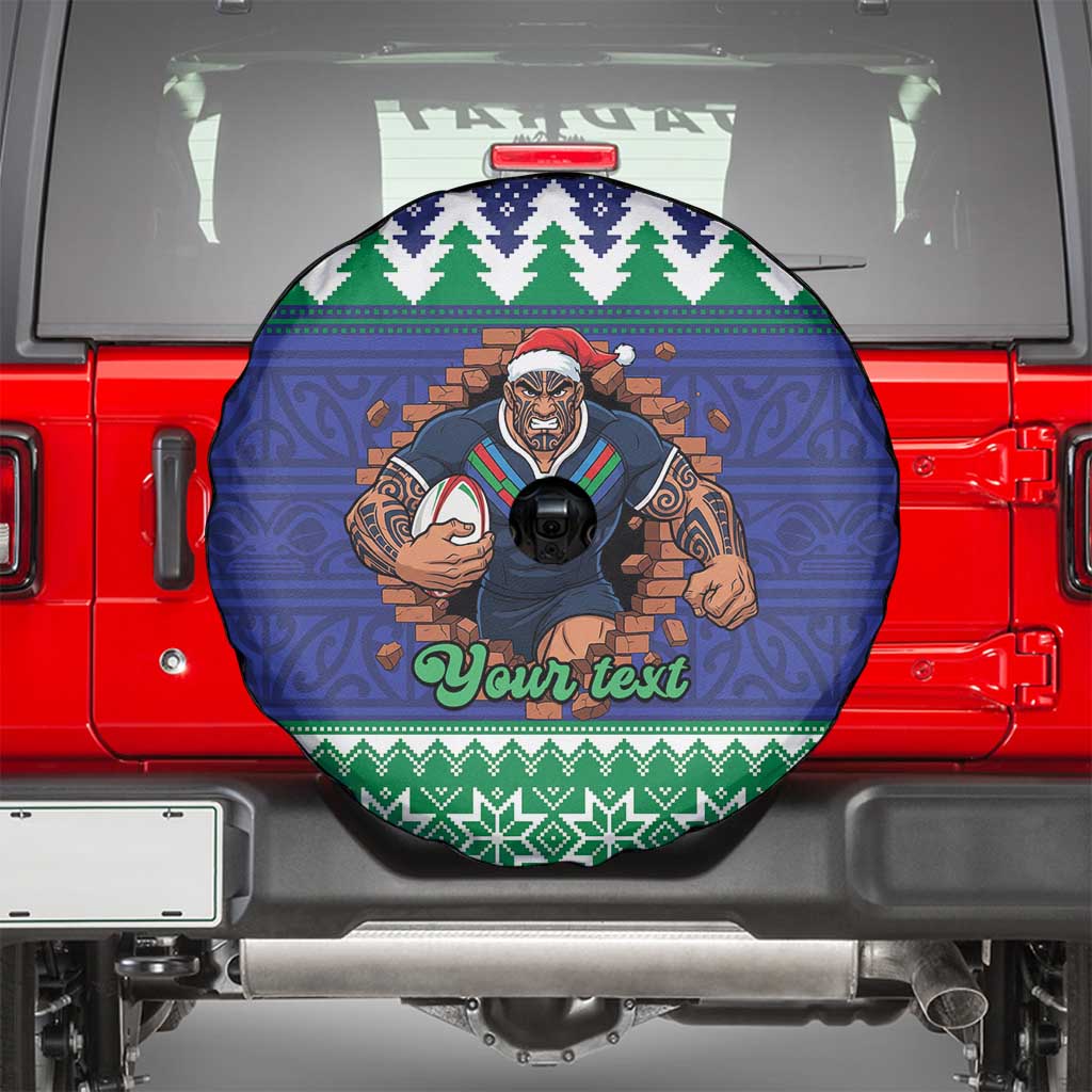 Merry Haka Warriors Personalised Spare Tire Cover Christmas Rugby League Spirit - Aussie Hoodie