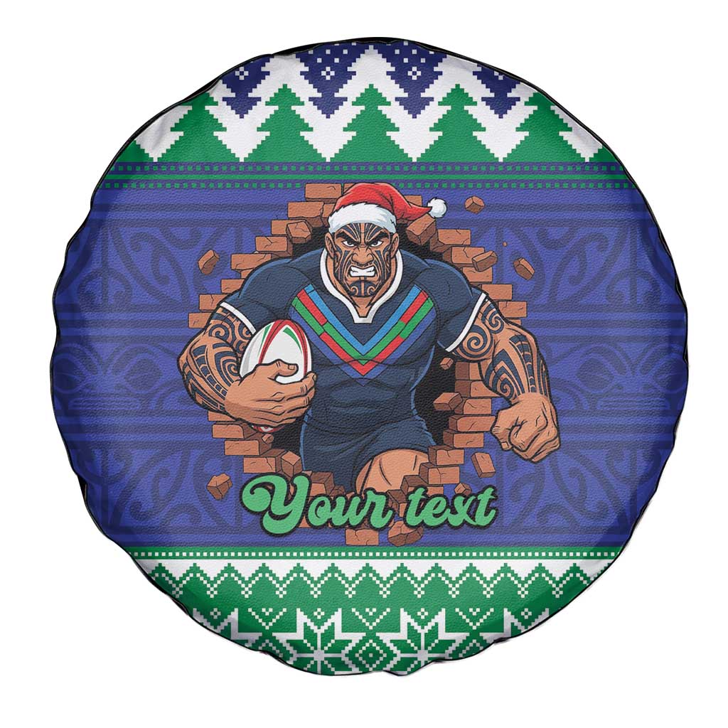 Merry Haka Warriors Personalised Spare Tire Cover Christmas Rugby League Spirit - Aussie Hoodie