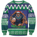 Merry Haka Warriors Personalised Sweatshirt Christmas Rugby League Spirit - Aussie Hoodie