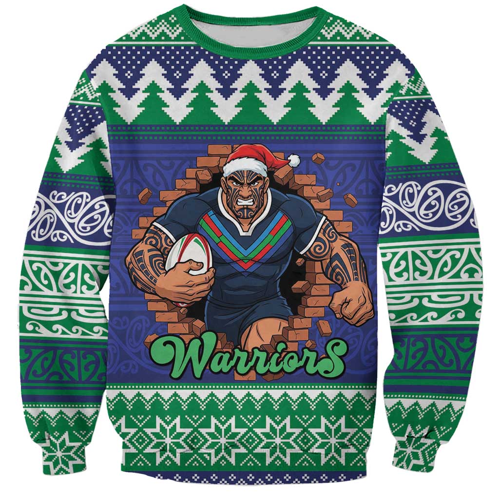 Merry Haka Warriors Personalised Sweatshirt Christmas Rugby League Spirit - Aussie Hoodie