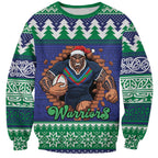 Merry Haka Warriors Personalised Sweatshirt Christmas Rugby League Spirit - Aussie Hoodie